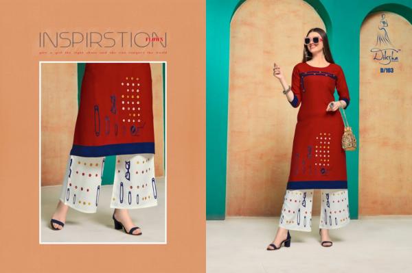 Diksha-Netra-1 Rayon Kurti With Plazzo Readymade Collection